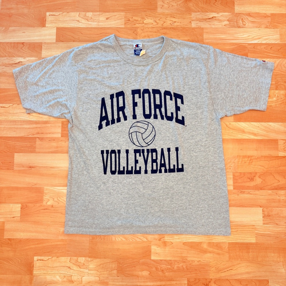 Champion Air Force Volleyball T-Shirt Mens XL Gray Short Sleeve Made in USA